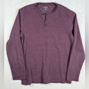 Bonobos Men’s Medium Burgundy Waffle Knit Henley Sweater